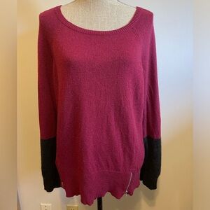 #64-EILEEN FISHER-Pompeii Super Soft Yak/Merino Wool Jewel Neck Knit Top Size XL
